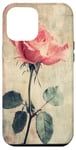 Coque pour iPhone 12 Pro Max Rose grunge douce subtile florale vintage