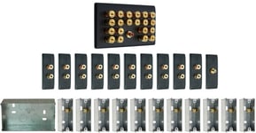 Matt Black 10.1 Surround Sound Audio AV Speaker Wall Face Plate Kit - NON SOLDER