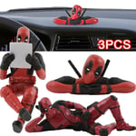 3-pack Deadpool Figuriner, Samlarfigurer, Dukkakor, Tårta Topper, Dekorationer, Hyllpynt, Present till Fans {db}