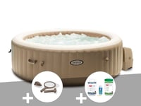 Kit spa gonflable Intex PureSpa Sahara rond Bulles 4 places + Kit d'entretien + Kit traitement brome