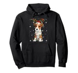 Fox Terrier Puppy Dog Santa Reindeer Hat Ugly Christmas Pullover Hoodie