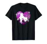 Cool Roller Skating Skate Girl 1970S Retro Disco Ball Heart T-Shirt