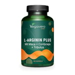 Vegavero L-Arginine Complex | with Maca, Tribulus Terrestris, Zinc, Cordyceps & Vitamin C | 180 Vegan Capsules | NO Additives, Gelatine or Bulking Agents