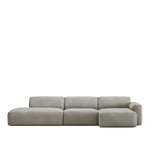 NO GA - Brick 3-Seater Chaise Lounge Open End Left - Shadow Khaki - Sofaer - no-ga-studio - Grå