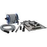 Industrial Steel Reel with 30 Ft. Hose and Garage Attachment Kit for Wet/Dry Vacuums