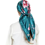 Halsduk för kvinnor som siden satin halsduk för att linda håret på natten Bandana Square Designer Scarf för att sova 90 cm