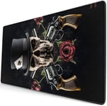 EDLSYRose Gun Skull Extended Large Mouse Pad Computer Gaming Mouse Mat Desk Non-Slip Rubber Base Mousepad for Office/Home400*800 * 3mm