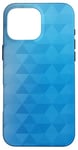 Coque pour iPhone 16 Pro Max Polygone Géométrie Océan Bleu Dégradé