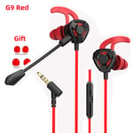 Red OlPG-Écouteurs filaires avec microphone et micro, casque de jeu, écouteurs jack 3.5mm, stéréo 3D, écouteurs intra-auriculaires pour téléphone, PC, ordinateur portable ""Nipseyteko