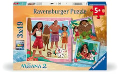 Ravensburger Disney Moana 2 Toys - Jigsaw Puzzles for Kids Age 5 Years Up - 3x 49 Pieces