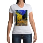 T-Shirt Femme Col V Van Gogh Terrasse Du Café Le Soir Place Du Forum 1888