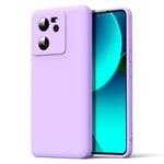 Byvuwiay Coque pour Xiaomi 13T/13T Pro 5G, Ultra Mince Premium Housse Souple en Silicone Liquide, Coque de Protection pour Xiaomi 13T/13T Pro 5G - Violet Clair