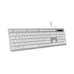 Clavier Ergonomique Avec Câble Usb - Subblim Flat Silent Argent/blanc Ergo