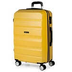 ITACA - Rigid Suitcase Medium Size - ABS Medium Suitcase 65cm Hard Shell Suitcase - Lightweight 20kg Suitcase with Combination Lock - Lightweight and Resistant Travel Medium Size Suitcase, Mustard