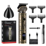 Hatteker Kit T-lames de Tondeuse à cheveux Set Tondeuse Nez-Oreilles 2in1