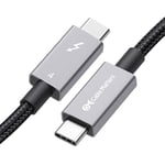 Cable Matters [Intel Certified] Braided 40Gbps Thunderbolt 4 Cable 0.5m Black, with 240W Charging Power Delivery and 8K Video - Fully Compatible with Thunderbolt 3, USB 4 for Apple MacBook Pro, iMac