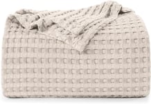 Utopia Bedding Couverture gaufrée en Coton 300 GSM (Kaki - 274 x 228 cm), Couette Douce, légère et Respirante pour Toutes Les Saisons