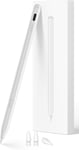 Stylet Pour Apple Ipad 2018-2023,Stylet De Recharge Rapide Avec Rejet De Paume,Sans Retard, Détection D'inclinaison,Compatible Ipad Pro 11/12.9, Ipad 10/9/8/7/6, Ipad Air 5/4/3, Ipad Mini 6/5-Blanc