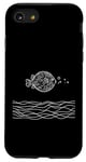 Coque pour iPhone SE (2020) / 7 / 8 Line Art Poisson et ichtyologiste Amazon Puffer