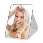 Naapesi Miroir Maquillage,Miroir Pliant Portable,Miroir de Voyage Pliable,Miroir de Maquillage Compact Super HD, Miroir de Table,Petit Miroir Coiffeuse,12 x 16cm,pour Coiffeuse, Bureau,Voyage (Blanc)