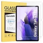 Gerutek [Lot de 2 Protection Écran pour Samsung Galaxy Tab S7 FE/S9 FE Plus/S9 Plus/S8 Plus/S7 Plus, 12.4", 9H Dureté, Anti Rayures, sans Bulles, Verre Trempé pour Galaxy Tab S7 FE/S9 FE+/S9+/S8+/S7+