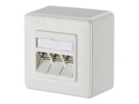 Metz Connect C6amodul 270° - Eluttag - Rj 45 - 3 Network Sockets - Kritvit, Ral 9010