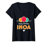 Womens Happy Birthday saying Inoa V-Neck T-Shirt