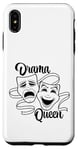 Coque pour iPhone XS Max Masques de théâtre comédie et tragédie Drama Queen Black Line