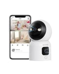 ZOSI 2MP+2MP Dual-Lens WiFi Security Camera Indoor, 360° Views Pan/Tilt Home CCTV Camera with 2 Way Audio, One-Touch Calling, Smart Person/Pet Detection