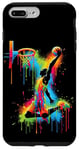 Coque pour iPhone 7 Plus/8 Plus Joueur de basket-ball Slam Dunk Splash Color Sport