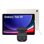 Samsung Galaxy Tab S9 WiFi Android Tablet, 256GBStorage, Beige, 3 Year Extended Warranty with Samsung Galaxy Buds2 Pro Wireless Earphones, Grahpite (UK Version)