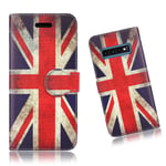 Mobilegear FOR SAMSUNG GALAXY S10E ENTERPRISE EDITION UNION JACK ST GEORGE UK FLAG GREAT BRITAIN STYLISH PU LEATHER WALLET BOOK CARD CASH DEBIT CREDIT SLOT CASE COVER