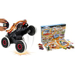 Hot Wheels Monster Trucks HW Unstoppable Tiger Shark R/C Vehicle & Advent Calendar, 8 Holiday-Themed Toy Cars Plus Assorted Accessories with Playmat, Gift & Toys for Kids 3 Years Old & Older