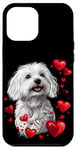 Coque pour iPhone 12 Pro Max Coeurs de Coton de Tuléar pour la Saint-Valentin