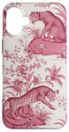 iPhone 16 Plus French Pink Toile Chinoiserie with Flowers & Leopards Case