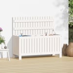 Banc Coffre de rangement de jardin - Banquette Pouf Blanc 108x42,5x54 cm Bois de pin BV711556