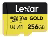 Lexar Professional Gold Series - Flash-Minneskort - 256 Gb - A1 / Video Class V60 / Uhs-Ii U3 - Mikrosdxc Uhs-Ii