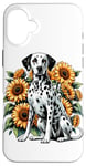 Coque pour iPhone 16 Plus Sunflowers Dalmatian Dalmatians Dal Dally Dog