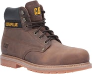 Caterpillar Mens Safety Boots Powerplant Leather Lace Up brown UK Size