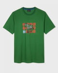 Paul Smith PS Mens Regular Fit Jigsaw Zebra T-Shirt - Green - Size Large