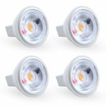 3W MR11 GU4 LED-lampa Kylvitt 6000K AC/DC 12V (4st)