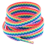 Skosnören - Regnbåge - Platta [120 cm] - Zig-zag multifärg one size