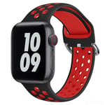 Ai Watch-armband för Apple Watch Band 45mm 44mm 40mm Serie 7 6 5 4 Se Sport Andningsbart Armband Armband För Iwatch 3 42mm 38mm - Watchbands Black red 42mm-44mm-45mm-49mm