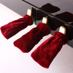 3Pcs Pleuche Piano Pedal Protective Cover Case Musical Instruments (Red) UK