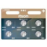 ITSON, CR2032 battery, 3V, coin lithium battery, pack of 6, best for car keys, watches and heart rate monitors