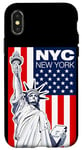 Coque pour iPhone X/XS Cool New York Statue of Liberty, This is My New York City