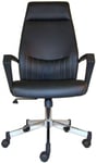 Alphason Brooklyn High Back Faux Leather Operator Desk Chair - Black - AOC3122HB-BLK