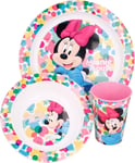 Minnie Mouse 3 Piece Meal Set Plate, Bowl and Tumbler