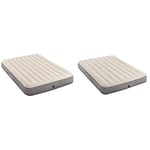 Intex - Matelas à air - Deluxe - High Airbed - 152x203x25 cm & 64102 Matelas Downy Fibertech 2 Places, Beige