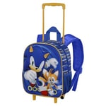 Sonic The Hedgehog - SEGA-Small 3D Backpack with Wheels, 26 x 34 cm, Capacity 12.5 L